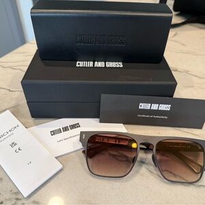 NIB Authentic Cutler and Gross CGSN1366 02 Matte Brown Sunglasses 56mm Box +Cert